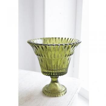 フラワーベース グリーン ガラス アンティーク 花瓶 通販