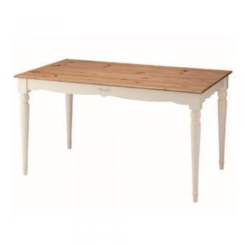 ビッキーダイニングテーブル シンプル 木製 パイン ナチュラル 天然木 ホワイト 幅135