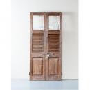 ドア 木製 ミディアムブラウン アンティーク調 シャビー ディスプレイ おしゃれ 高さ200