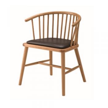チェア ソフトレザー 椅子 ミディアムブラウン 木製 ナチュラル 天然木 幅52