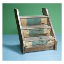 階段 アンティーク調 オールドチーク 木製 ディスプレイ おしゃれ 重厚感のある 高さ130