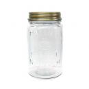 ブラスガラスキャニスター ジャー 瓶 ボトル Mサイズ アンティーク ロゴ 雑貨小物 ディスプレイ