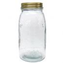 ブラスガラスキャニスター ジャー 瓶 ボトル Lサイズ アンティーク ロゴ 雑貨小物 ディスプレイ