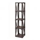 スリムラック4D 天然木 ダークブラウン シック 棚 ヴィンテージ調 高さ153