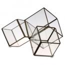 テラリウム トリプル ブラックフレーム ガラス ディスプレイ 小物入れ おしゃれ シンプル