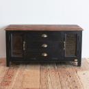 マンゴーウッドTVボード(ブラック) 棚 小ぶり アンティーク調 おしゃれ ナチュラル 高さ45