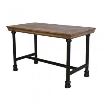 アカシア×アイアンローテーブル 木製 ブラック ブラウン シンプル アンティーク調 温かみ 幅66