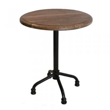 アカシア×アイアンカフェテーブル 木製 ブラック シンプル アンティーク調 温かみ 高さ68
