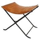 レザーフォールディングスツール キャメル 山羊革 かっこいい 椅子 おしゃれ 高さ44