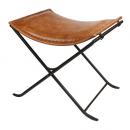 レザーフォールディングスツール キャメル 山羊革 かっこいい 椅子 おしゃれ 高さ44