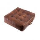 レザーフロアークッション キャメル 本革 かっこいい アンティーク調 椅子 おしゃれ 幅45