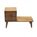 チーク棚付引出ボックス 棚 ミディアムブラウン アンティーク調 ラック チーク 幅30.5