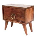 チーク脚付引出ボックス 棚 ミディアムブラウン アンティーク調 チェスト チーク 幅20