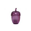 ガラス キャニスター ポット 小物入れ どんぐり 蓋付き パープル アンティーク ディスプレイ