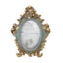 ルリエフォトフレームC-Lサイズ ブルー ゴールド アンティーク オーバルゴージャス おしゃれ