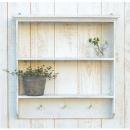 ウォールラック 2段 木製 棚 壁掛け 北欧 アンティーク ナチュラルホワイト おしゃれディスプレイ