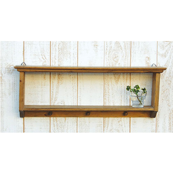 ウォールラック 木製 ディスプレイ棚 アンティーク 北欧 ナチュラルブラウン 壁掛け