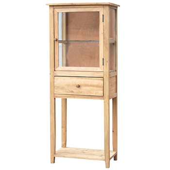 ウッドキャビネットS 木製 ガラス扉 ディスプレイ 食器 アンティーク 北欧 ナチュラル インテリア