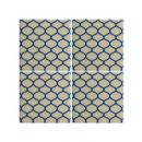 タイルコースターパターン05 北欧 テキスタイル ネイビー 網 おしゃれ ディスプレイ 4枚セット