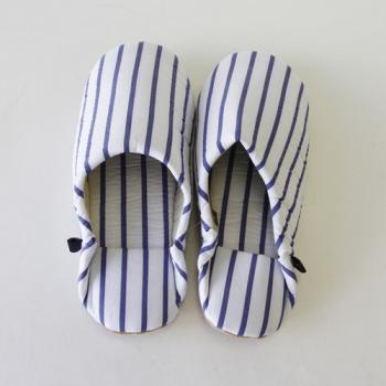 ルームシューズ ペンストライプ (L) WH 2個セット シンプル ナチュラル メンズフリー