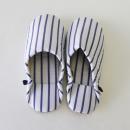 ルームシューズ ペンストライプ (S) WH 2個セット シンプル ナチュラル レディースフリー