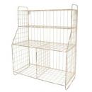 クルールアイアンシェルフ アイボリー アンティークワイヤー 棚ラック シャビー ナチュラルインテリア