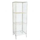 メタルワイヤーシェルフD ラック 棚 3段スリム 収納 ディスプレイ 折り畳み アンティークホワイト