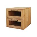 シューズ シェルフ 2段　靴 ボックス 2段 棚 木製 北欧 ナチュラル 収納　玄関 ディスプレイ