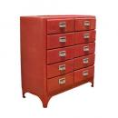 2 COLUMNS BY 5 DRAWERS RED シンプル おしゃれ レッド 幅79