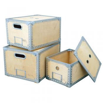 WOODEN BOX S M Lセット 収納 ケース スタッキング 木製 高さ21~27.5