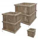 ウッドボックス 正方形 収納ボックス 工具入れ 2点セット 木製  通販