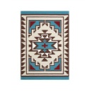 ラグ カーペット アメリカン ビンテージ アクセント ポリエステル Mサイズ ブルー