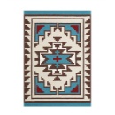 ラグ カーペット アメリカン ビンテージ アクセント ポリエステル Lサイズ ブルー