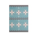 ラグ カーペット アメカジ ビンテージ ポリエステル Lサイズ ブルー