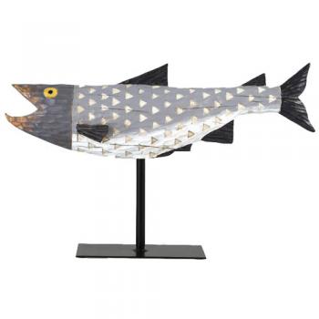 THE FISH A オブジェ 魚モチーフ かっこいい ディスプレイ オシャレ シルバー 高さ30