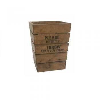 オールドパインダストボックス ウッド コンテナ ヴィンテージ調 おしゃれ ごみ箱 ケース 木製