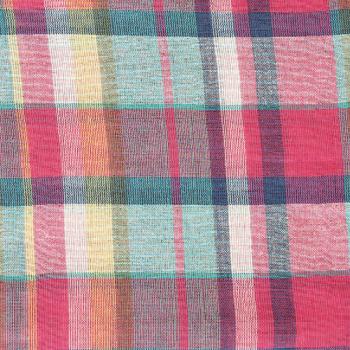 MULTI CLOTH AT コットン インド綿 ピンク チェック ナチュラル クロス 幅150