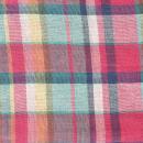 MULTI CLOTH AT コットン インド綿 ピンク チェック ナチュラル クロス 幅150