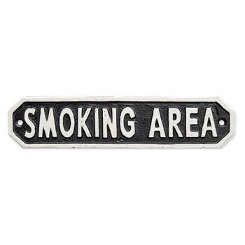 アイアンプレート  SMOKING AREA 喫煙室 ブラック サイン 通販