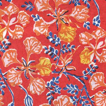 PRINTED MULTI CLOTH #5 コットン インド綿 レッド 花柄 クロス 幅150