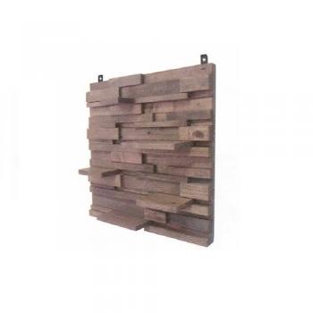 ヴィユーウォールディスプレイラック L BR ブラウン モザイク おしゃれ ウォールデコ 棚