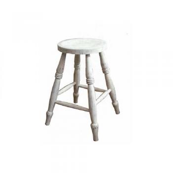 スツールA ラウンド WH ホワイト ウッド チェア 椅子 ナチュラル おしゃれ アンティーク調