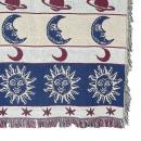 JACQUARD THROW ''ASTRONOMY'' ネイビー インド綿 オシャレ 幅120