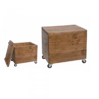キャスターボックススツールL 古材 アンティーク調 移動可 ウッド 木製 ナチュラル 椅子