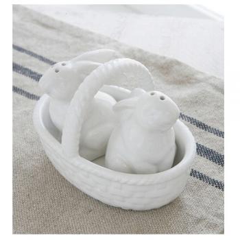 ホワイトラビット・ソルト&ペッパー 4個セット 食器 陶器 ホワイト おしゃれ シンプル かわいい