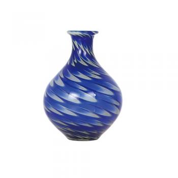 GLASS VASE ''PAVO'' S BLUE フラワーベース 花瓶 ガラス 高さ18.5