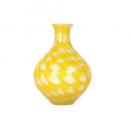 GLASS VASE ''PAVO'' S YELLOW フラワーベース 花瓶 ガラス 高さ18.5