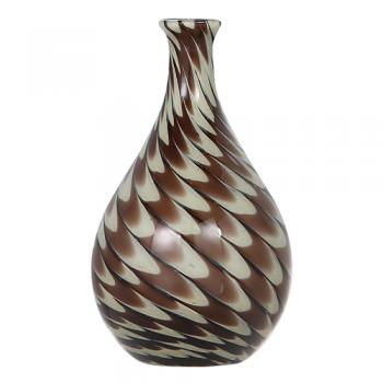 GLASS VASE ''PAVO'' L BROWN フラワーベース 花瓶 ガラス 高さ30.5