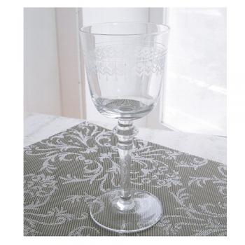 ラウンドリーフ・ワイングラス 4個セット グラス おしゃれ エレガント カービング 彫刻 ガラス
