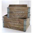 ウッデン・ストロングボックス(2点セット) X2個セット アンティーク調 箱 おしゃれ ディスプレイ